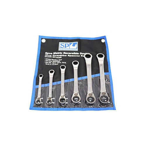 SP10406 SP Tools 6pc Metric 15º Offset Double Ring Geardrive Wrench/Spanner Set  Superstart Batteries.