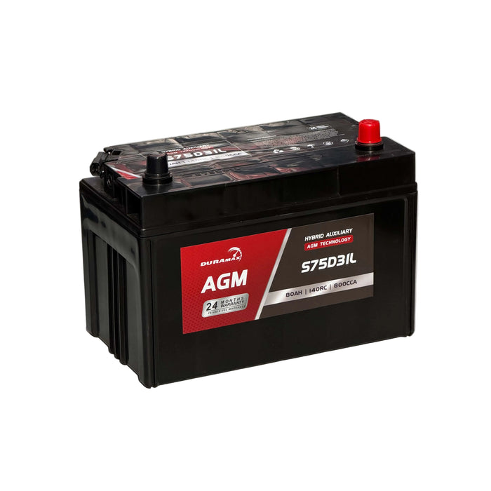 Duramax S75D31L AGM Starter 12V Battery - 80Ah 800CCA