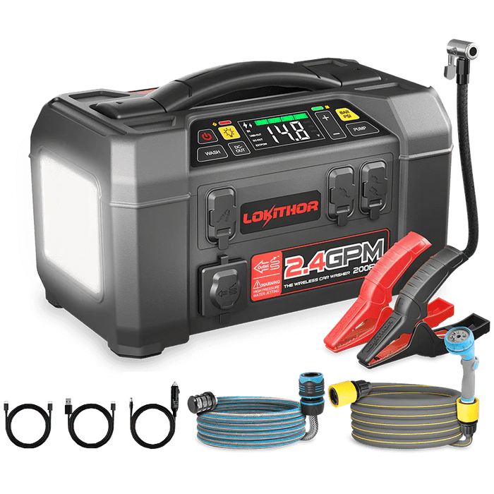 LOKITHOR Jump Starter with Pressure Washer Air Compressor 2500Amp-AW401 - Superstart Batteries