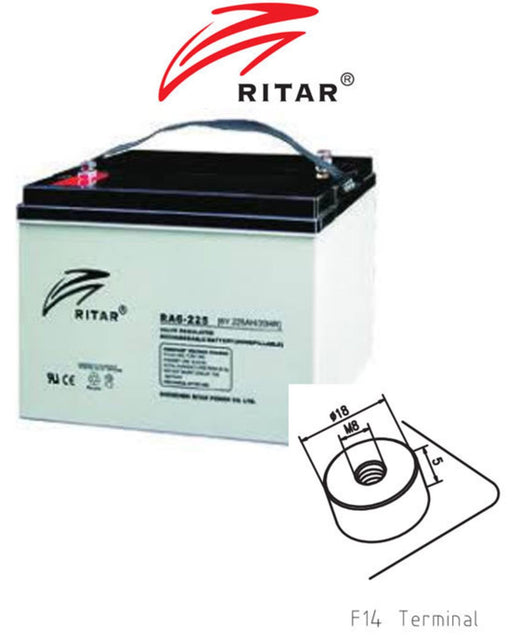 RITAR RA6-225EV 6V 225Ah Deep Cycle AGM Battery - Superstart Batteries