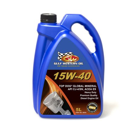30518 - GULF WESTERN TOP DOG GLOBAL MINERAL 15W-40 ENGINE OIL - 5L ...
