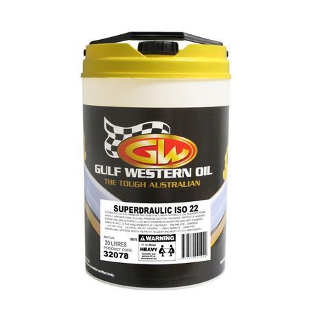 32078 - GULF WESTERN SUPERDRAULIC ISO 22 HYDRAULIC FLUID - 20L
