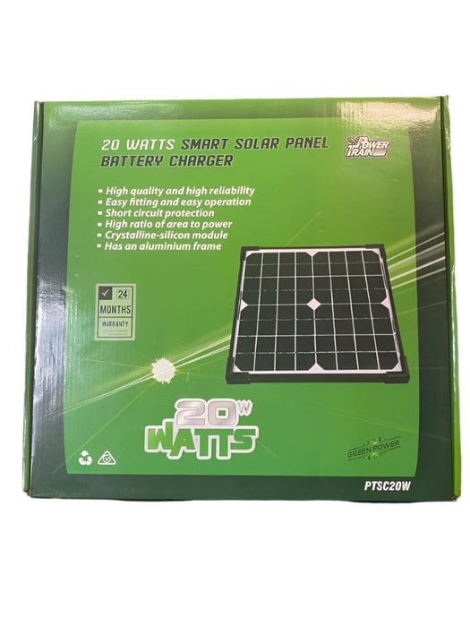 POWER TRAIN SMART SOLAR PANEL CHARGER 20 WATT 1.17 AMP – PTSC20W - Superstart Batteries