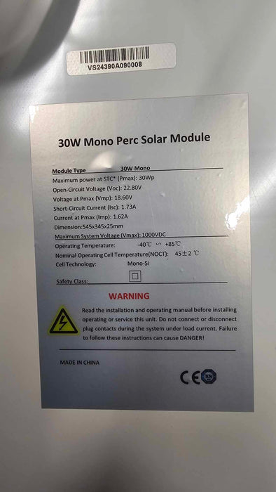 30W Mono Perc Solar Panel - Superstart Batteries