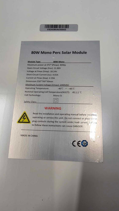 80W Mono Perc Solar Panel - Superstart Batteries