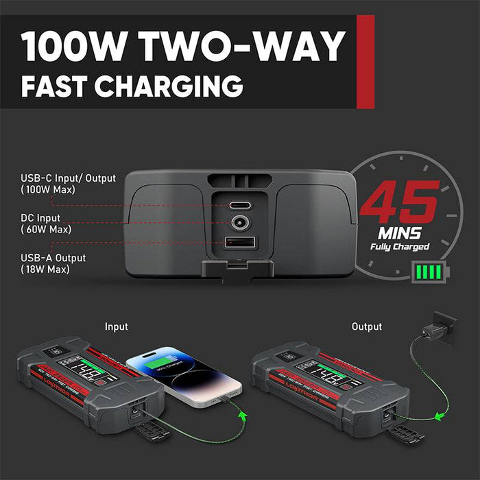 LOKITHOR Jump Starter 100W Two-way Fast Charge 2500Amp- J401 - Superstart Batteries