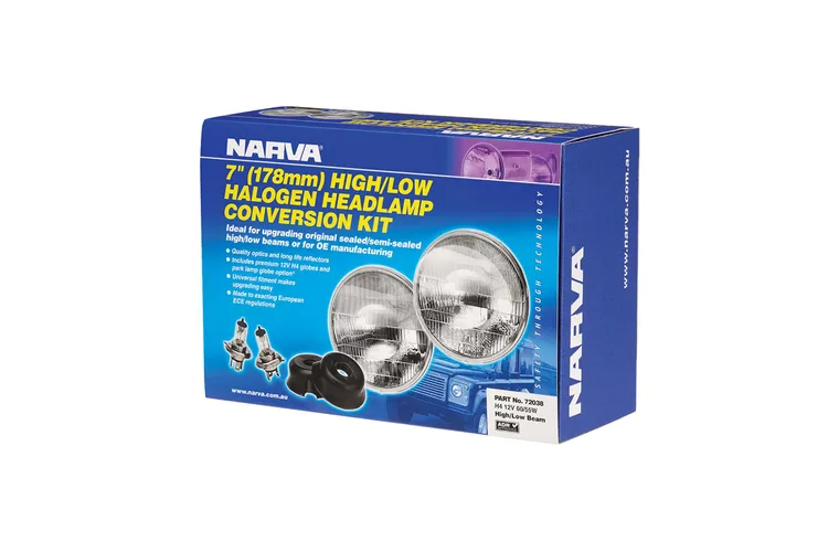 Narva 72038 Halogen Headlamp – H4 Conversion Kit – 7” High/Low Beam