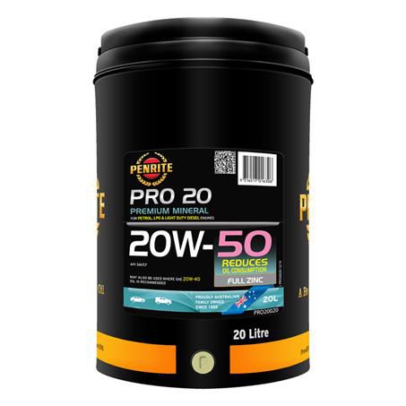Penrite PRO 20W-50 Mineral 20L Engine Oil - PRO20020 - Superstart Batteries