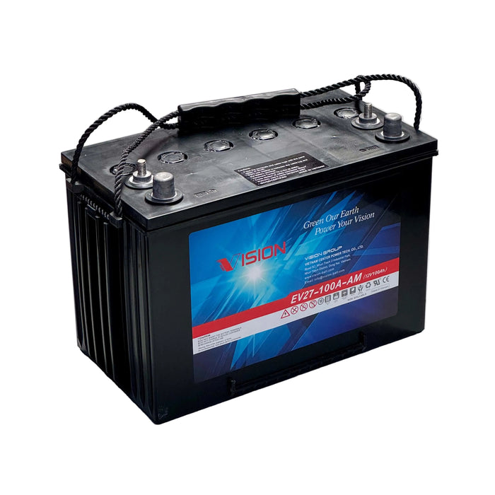 Vision EV27-100A-AM Deep Cycle SLA AGM Battery - 12V 100Ah