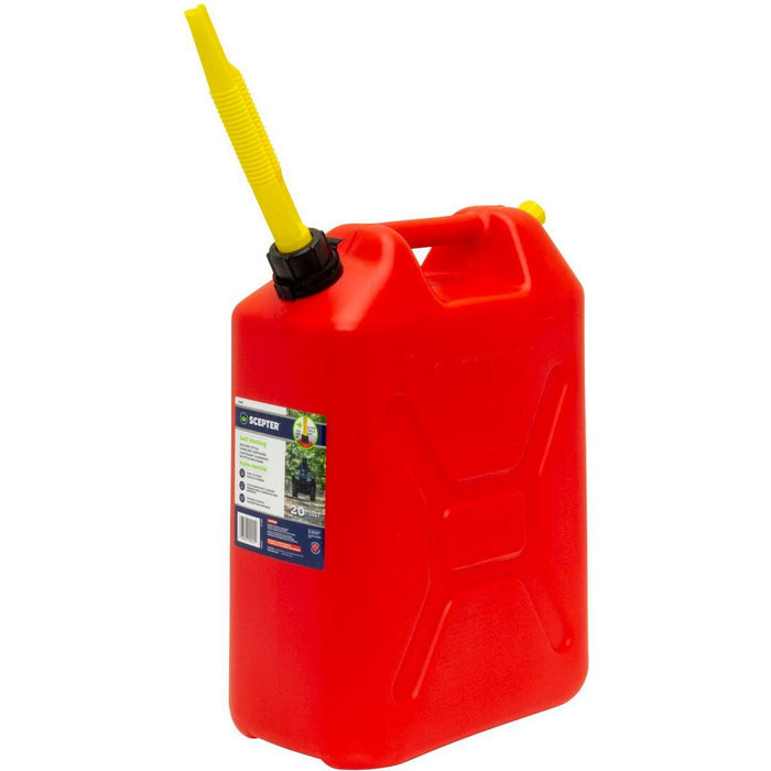 Scepter 20L Red Plastic Fuel Jerry Can - Superstart Batteries