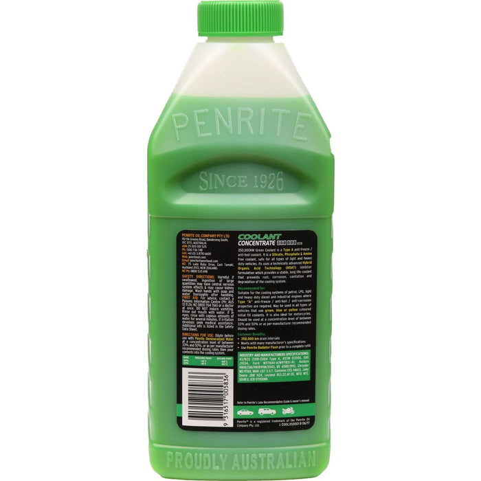 Penrite 350k km Concentrate Green Coolant 1L - COOL350001 - Superstart Batteries