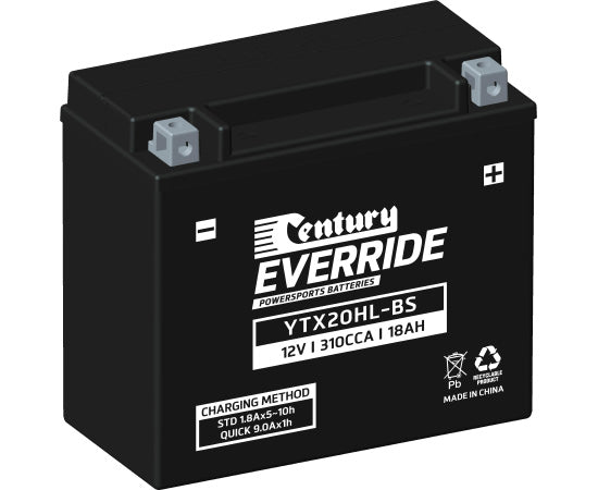 Century YTX20HL-BS Hi Performance AGM Battery 310CCA 18AH - Superstart Batteries