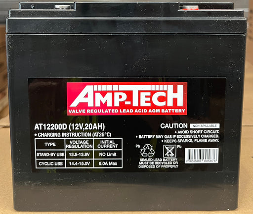 AMPTECH AT12200D 12v 20AH AGM Battery - Superstart Batteries