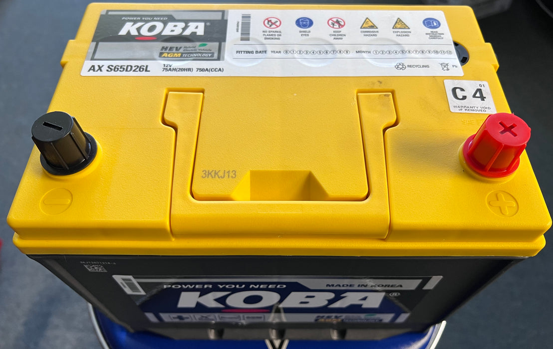 Koba NS70L AGM BATTERY Hybrid EV BATTERY 750 CCA 75AH S65D26L