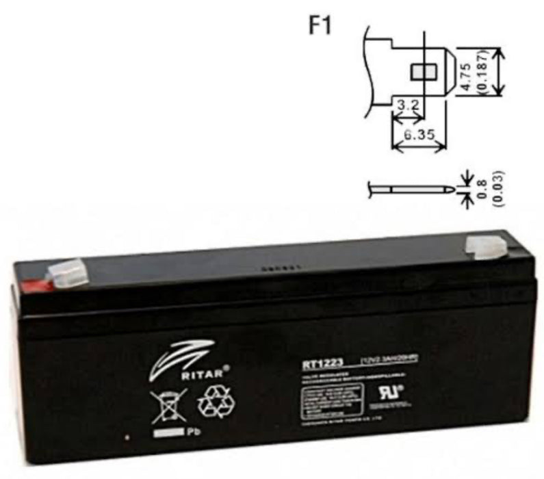 RITAR RT1223 12V 2.3AH SLA battery - Superstart Batteries