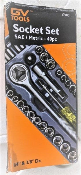 GV Tools Socket Set 40 Piece 1/4in & 3/8in Drive - GV001