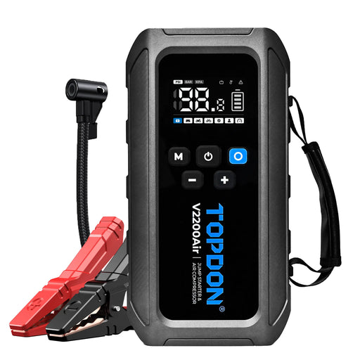 Topdon V2200AIR 2200A Vehicle Jump Stater, Tyre Inflater, Power Bank - Superstart Batteries