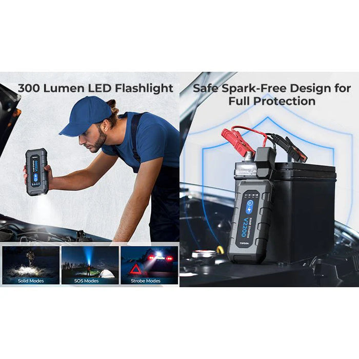 TOPDON V2200 2200A Jump Starter, Power Bank, 12V Car Starting Device - Superstart Batteries