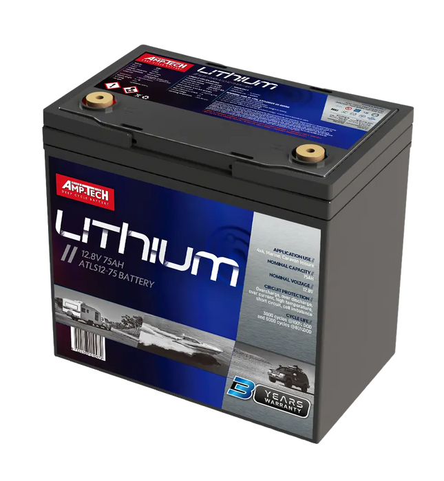 AMPTECH LITHIUM Deep Cycle ATLS12-75 - Superstart Batteries