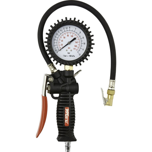 Tyre gauge store and inflator