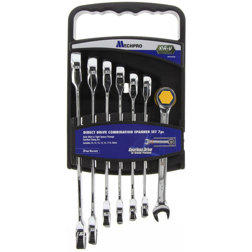 Mechpro Blue Gearless Combination Spanner Set 7 Piece – MPSP100KCRV - Superstart Batteries