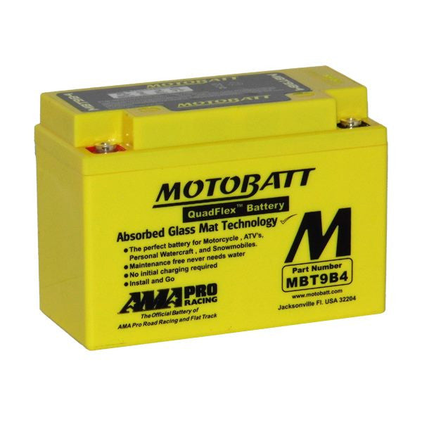 Motobatt Quadflex Mbt12b4 12v 175cca Motorbike battery yt12b-bs, Yt12b4