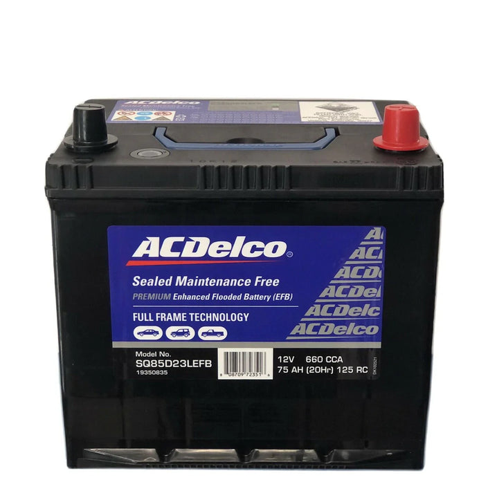 AC DELCO Q85LEFB Start Stop Battery 660 CCA 55D23L Q-85 Q85L 115d23l SQ85LEFB, SQ85D23LEFB - Superstart Batteries