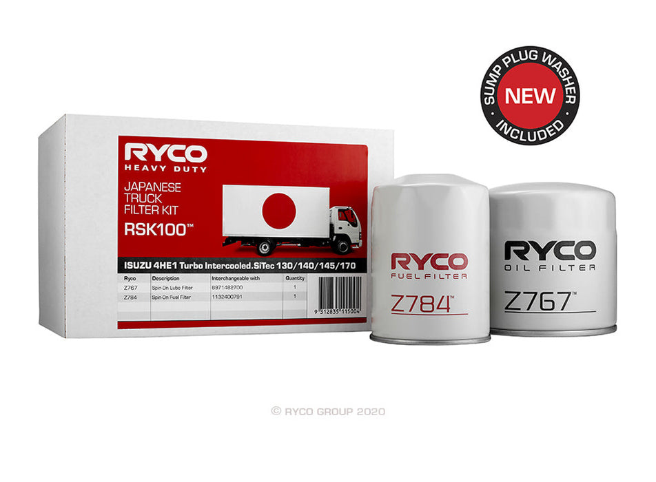 RSK100 Ryco Service Kit ISUZU 4HE1 Various N Series (NPR70/ NPR71/ NQR70)