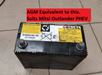 5510 S46B24LS Hybrid Auxiliary AGM Battery 12V 45ah 325 CCA Mitsubishi Outlander PHEV Hybrid - Superstart Batteries