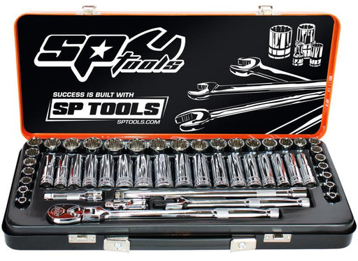 SP Tools SP20201 3/8"DR SOCKET SET - 6PT & 12PT METRIC/SAE - 50PC  Superstart Batteries.