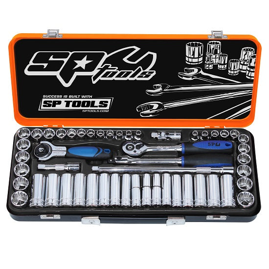 SP Tools SP20201 3/8"DR SOCKET SET - 6PT & 12PT METRIC/SAE - 50PC - Superstart Batteries
