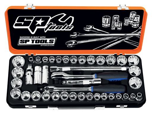 SP Tools SP20300 1/2"DR SOCKET SET - 12PT METRIC/SAE - 41PC  Superstart Batteries.