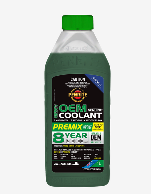 Penrite OEM Green Premix Coolant 1L - COOLGREENPMX001 - Superstart Batteries