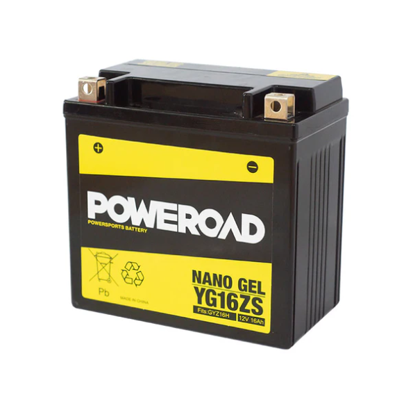 Poweroad Nano Gel Motorbike Battery 12V 16Ah - YG16-ZS - Superstart Batteries