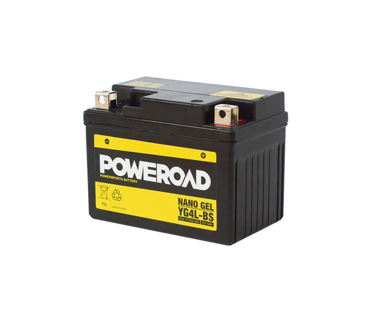 Poweroad Nano Gel Motorbike Battery 12V 4Ah - YG4L-BS - Superstart Batteries