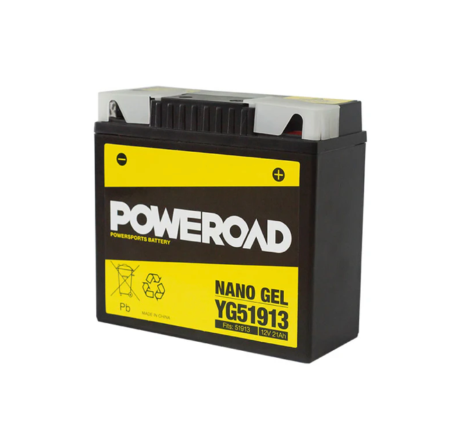 Poweroad Nano Gel Motorbike Battery 12V 21Ah - YG51913 - Superstart Batteries
