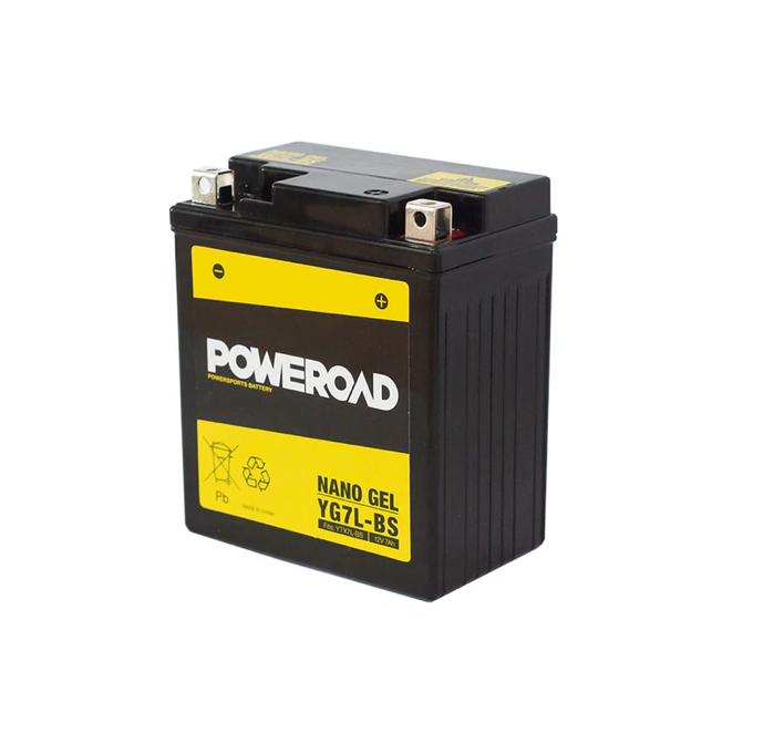 Poweroad Nano Gel Motorbike Battery 12V 7Ah - YG7L-BS - Superstart Batteries