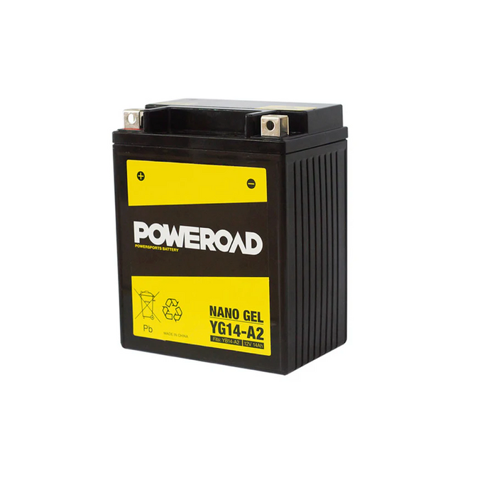 Poweroad Nano Gel Motorbike Battery 12V 14Ah - YG14-A2 - Superstart Batteries