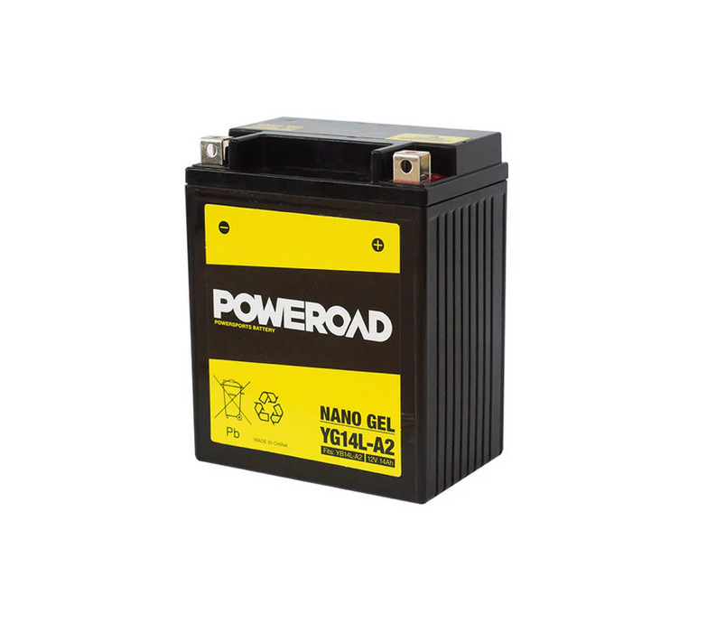 Poweroad Nano Gel Motorbike Battery 12V 14Ah - YG14L-A2 - Superstart Batteries