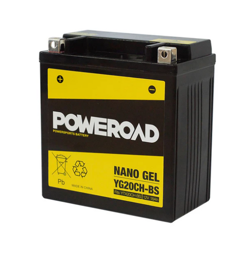 Poweroad Nano Gel Motorbike Battery 12V 18Ah - YG20CH-BS - Superstart Batteries