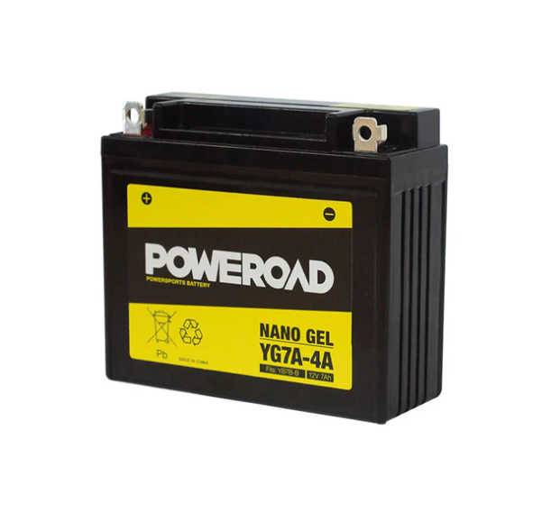 Poweroad Nano Gel Motorbike Battery 12V 7Ah - YG7A-4A - Superstart Batteries
