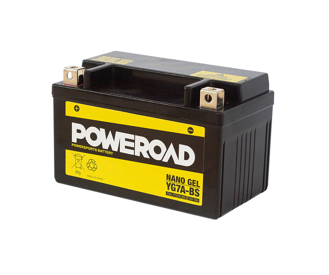 Poweroad Nano Gel Motorbike Battery 12V 7Ah - YG7A-BS - Superstart Batteries