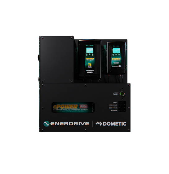 Enerdrive Adventurer System LEFT 40AC, 40DC, 2000X inc. ePRO+ - Superstart Batteries