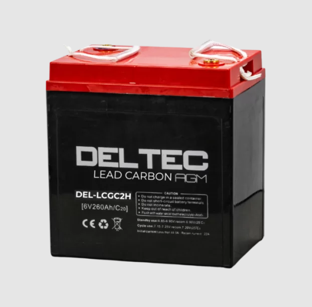 Deltec DEL-LCGC2H Lead Carbon AGM Deep Cycle Battery - 6V 260Ah - Superstart Batteries