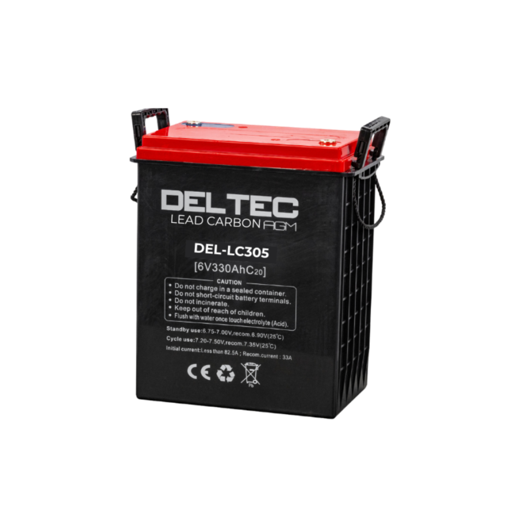 Deltec DEL-LC305 Lead Carbon AGM Deep Cycle Battery - 6V 330Ah - Superstart Batteries