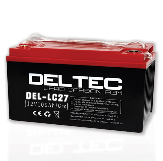 Deltec DEL-LC27 Lead Carbon AGM Deep Cycle Battery - 12V 105Ah - Superstart Batteries