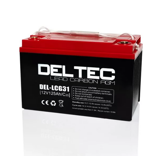 Deltec DEL-LCG31 Lead Carbon AGM Deep Cycle Battery - 12V 125Ah - Superstart Batteries