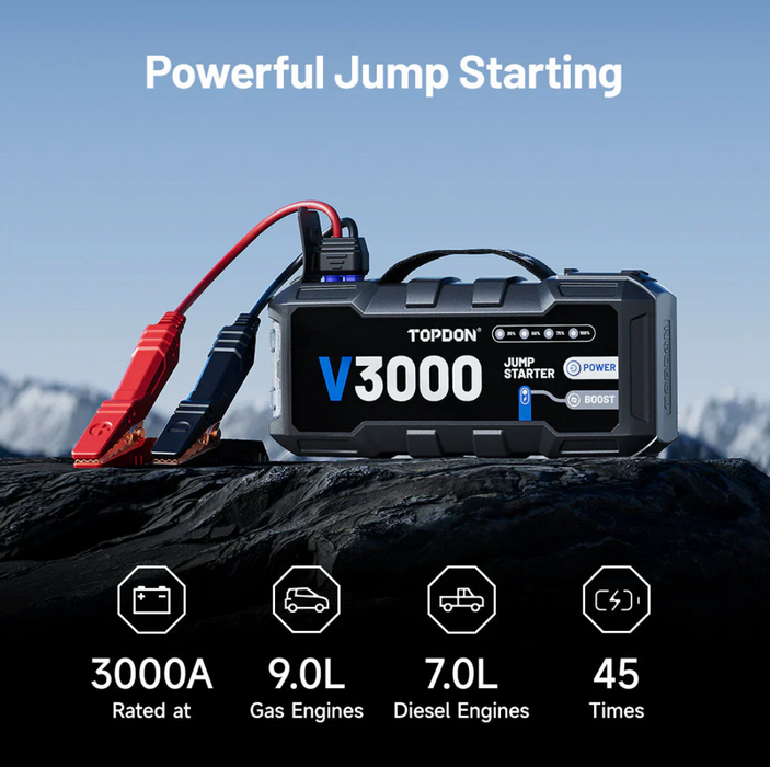 TOPDON V3000 Jump Starter Power Bank - 3000A - Superstart Batteries