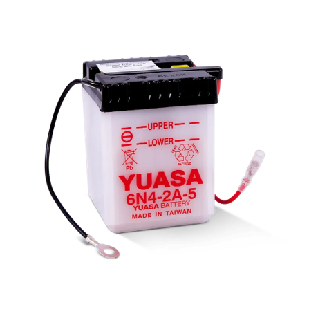 Yuasa 6N4-2A-5 Conventional Motorcycle Battery - 6V 4Ah