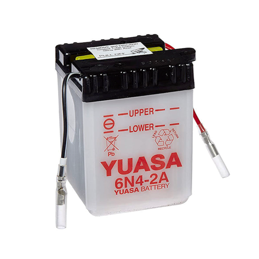 Yuasa 6N4-2A Conventional Motorcycle Battery - 6V 4Ah